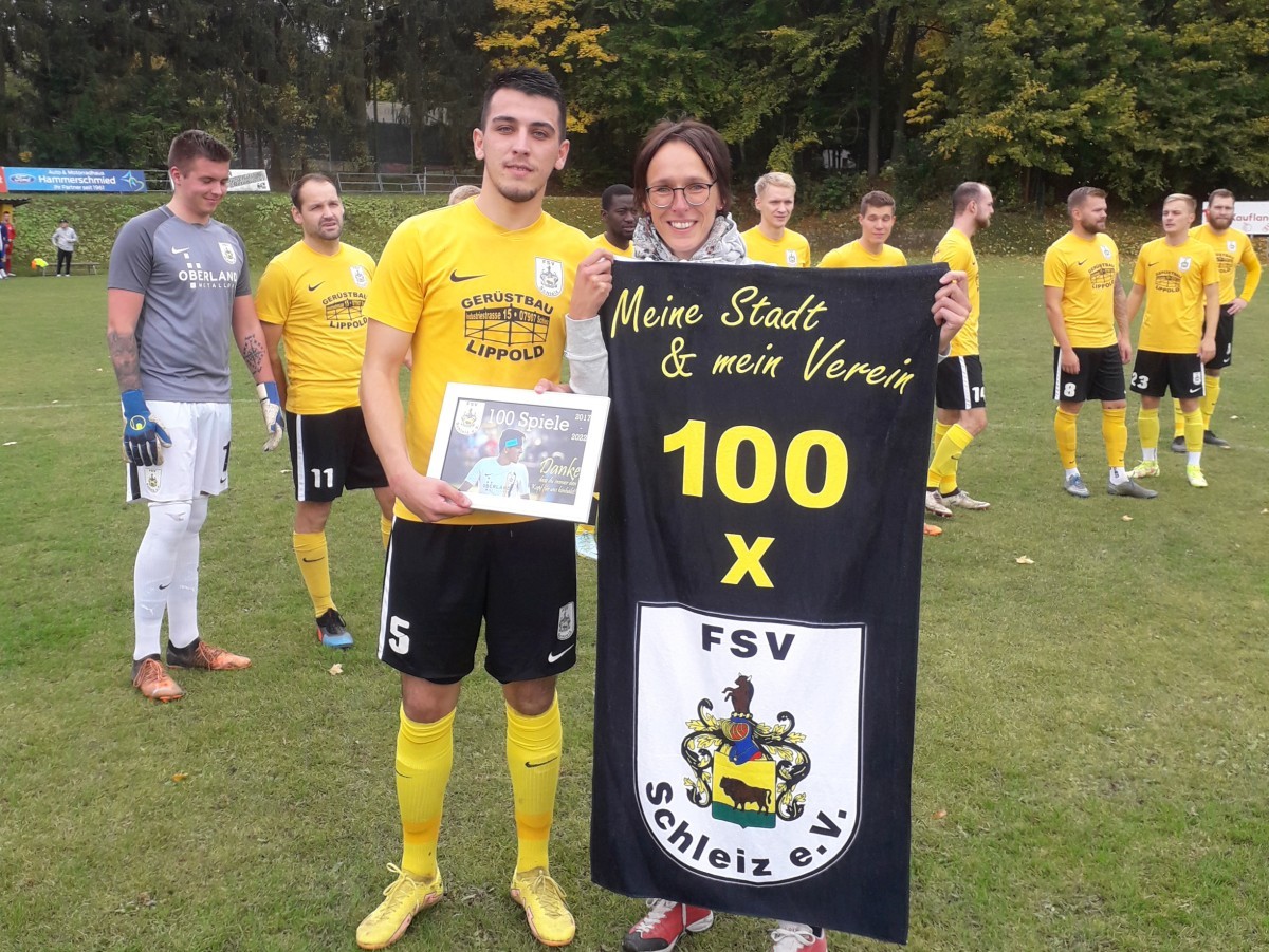 100 Pflichtspiele: FSV Schleiz ehrt Amel Nukovic
