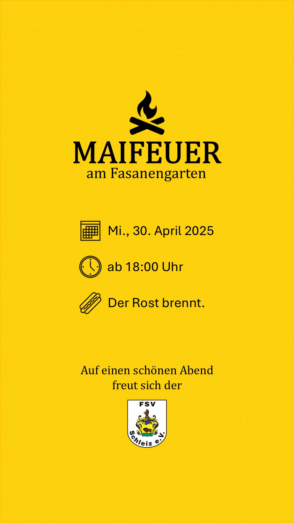 Ein Maifeuer am Fasanengarten: Seid herzlich willkommen!
