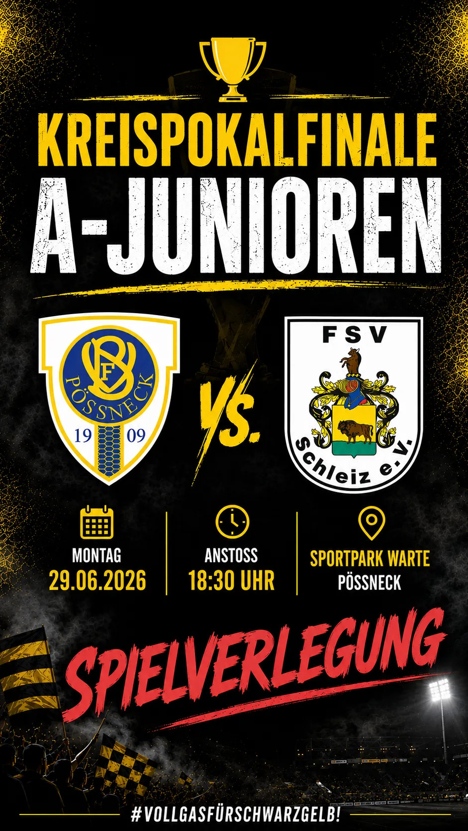 Finale in Pößneck: Schleizer A-Junioren fighten am Montag um den Kreispokal