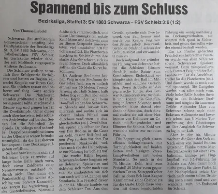 26.09.2009 SV 1883 Schwarza vs. FSV Schleiz